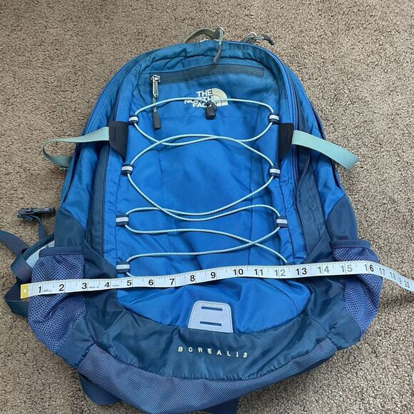 North Face Borealis Laptop Storage Bungee Cord Backpack Turquoise Blue Comfort - Picture 14 of 16